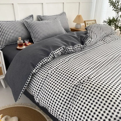 Beddengoed Set - CozyNest - Ruitjespatroon - Zachte Comfort