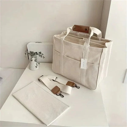 Canvas Tas - TrendTote - Multi-Pocket Design - Verstelbare Strap