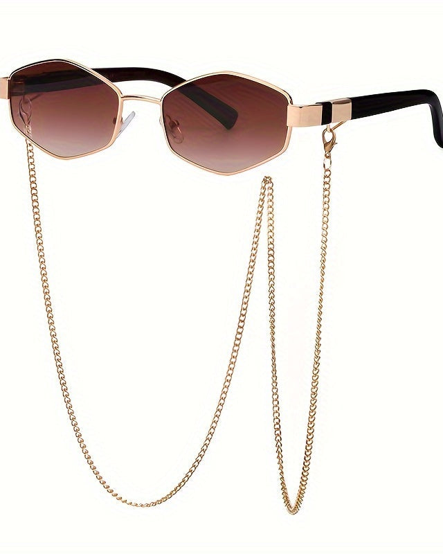 Zonnebril - GlamChain - Gouden Accent - Mode Accessoire