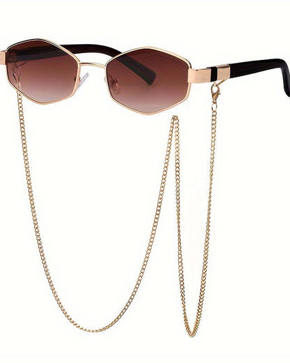 Zonnebril - GlamChain - Gouden Accent - Mode Accessoire