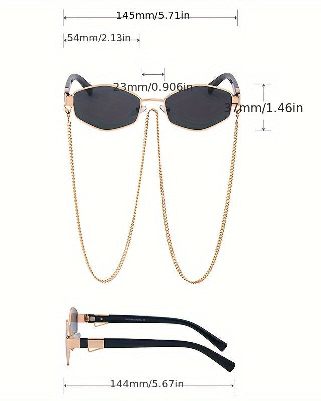 Zonnebril - GlamChain - Gouden Accent - Mode Accessoire