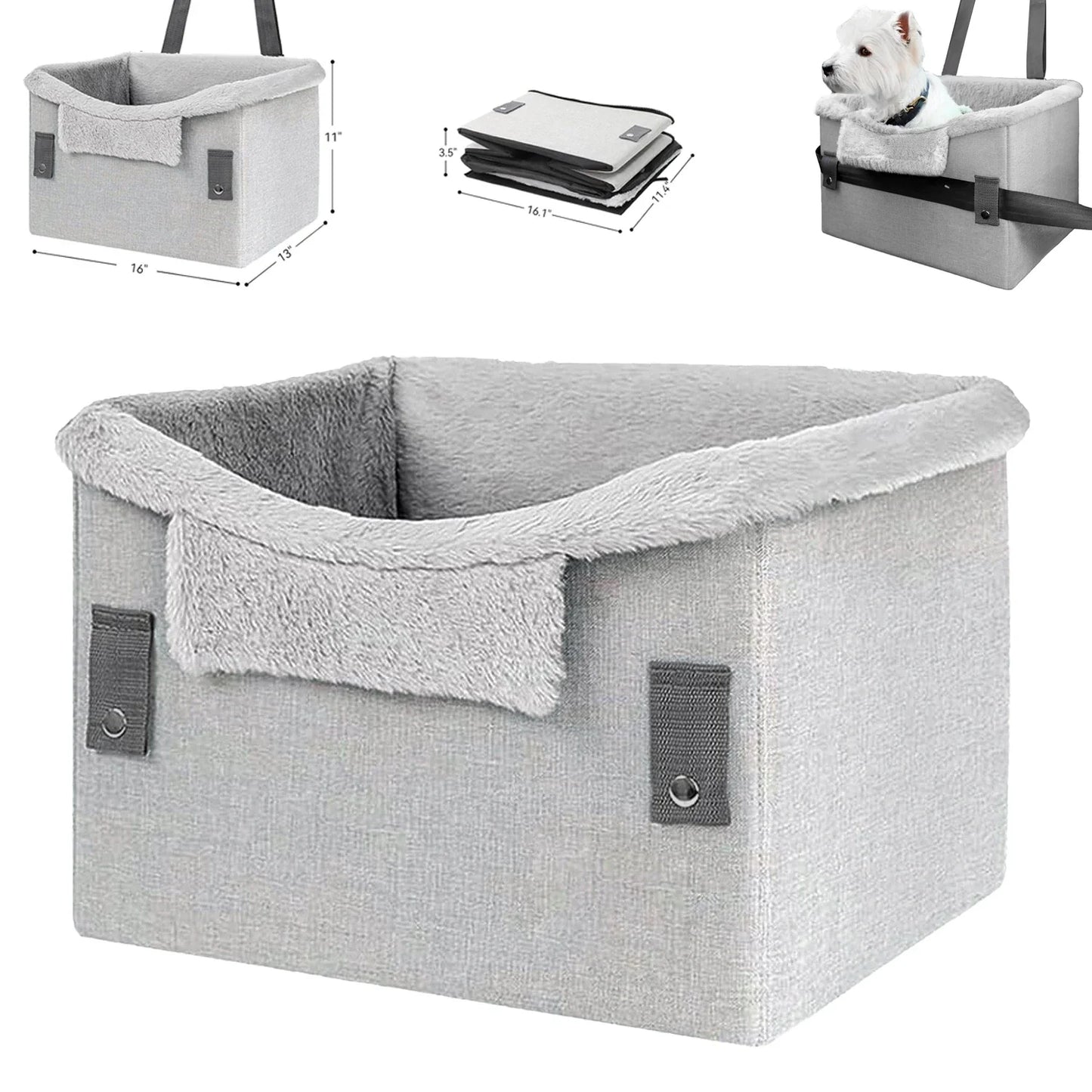 Hond Autostoel - TravelPet - Opvouwbaar Design - Veiligheidsgrepen