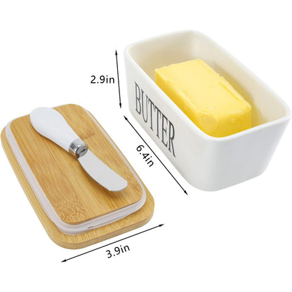 Boterdoos - FreshKeep - Keramische Container - Deksel met Mes