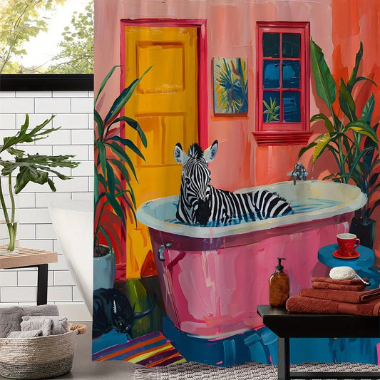 Douchegordijn - TropiDecor - Waterdichte Design - Zebra Print