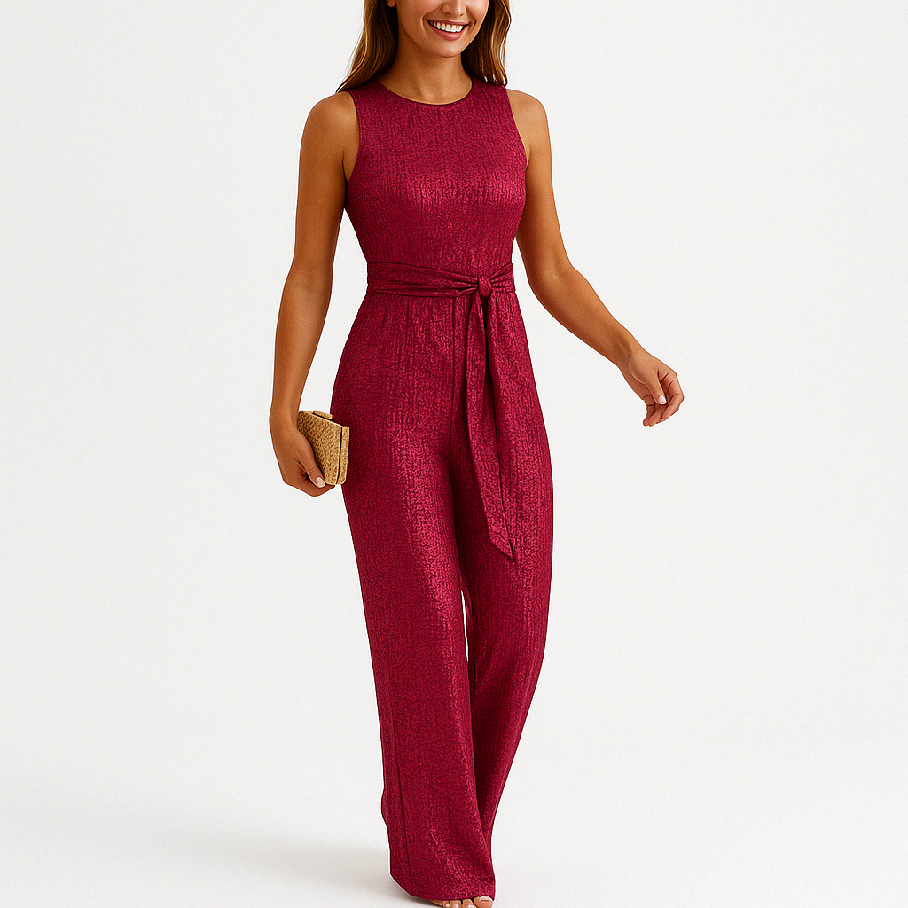 Jumpsuit - GlamFit - Mouwloos Design - Pailletten Detail