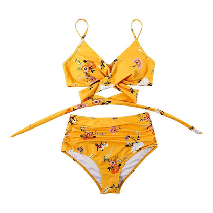 Bikiniset - SunGlow - Hoge Taille - Kleurrijk Ontwerp