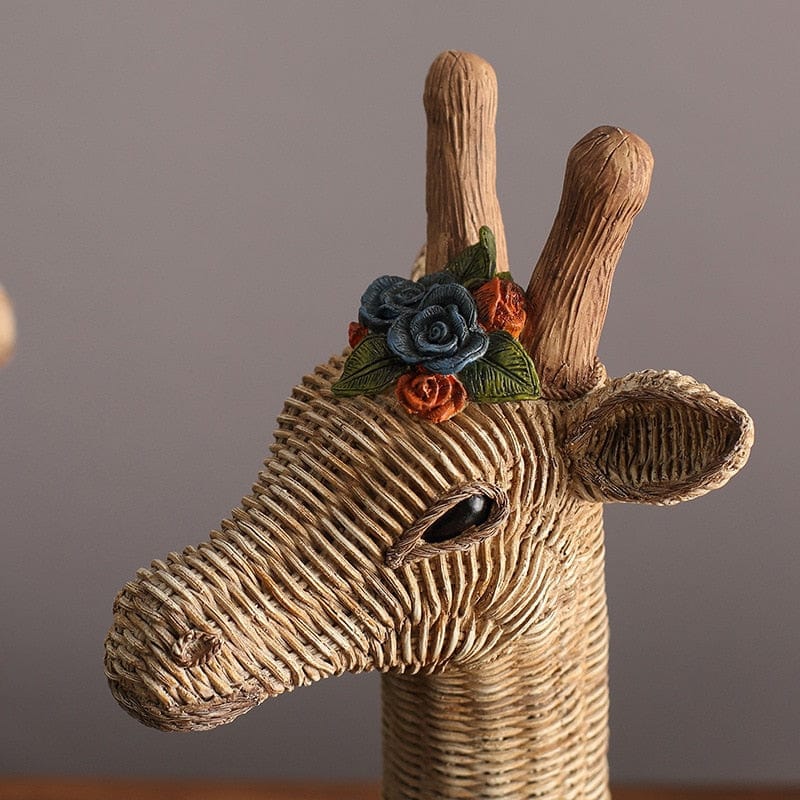 Giraffe Beeld - RattanCraft - Boho Decor - Uniek Accent