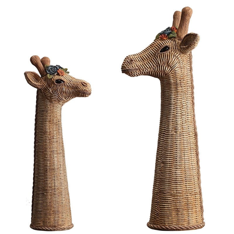 Giraffe Beeld - RattanCraft - Boho Decor - Uniek Accent
