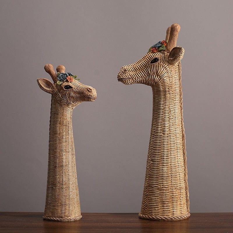 Giraffe Beeld - RattanCraft - Boho Decor - Uniek Accent