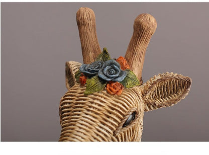 Giraffe Beeld - RattanCraft - Boho Decor - Uniek Accent