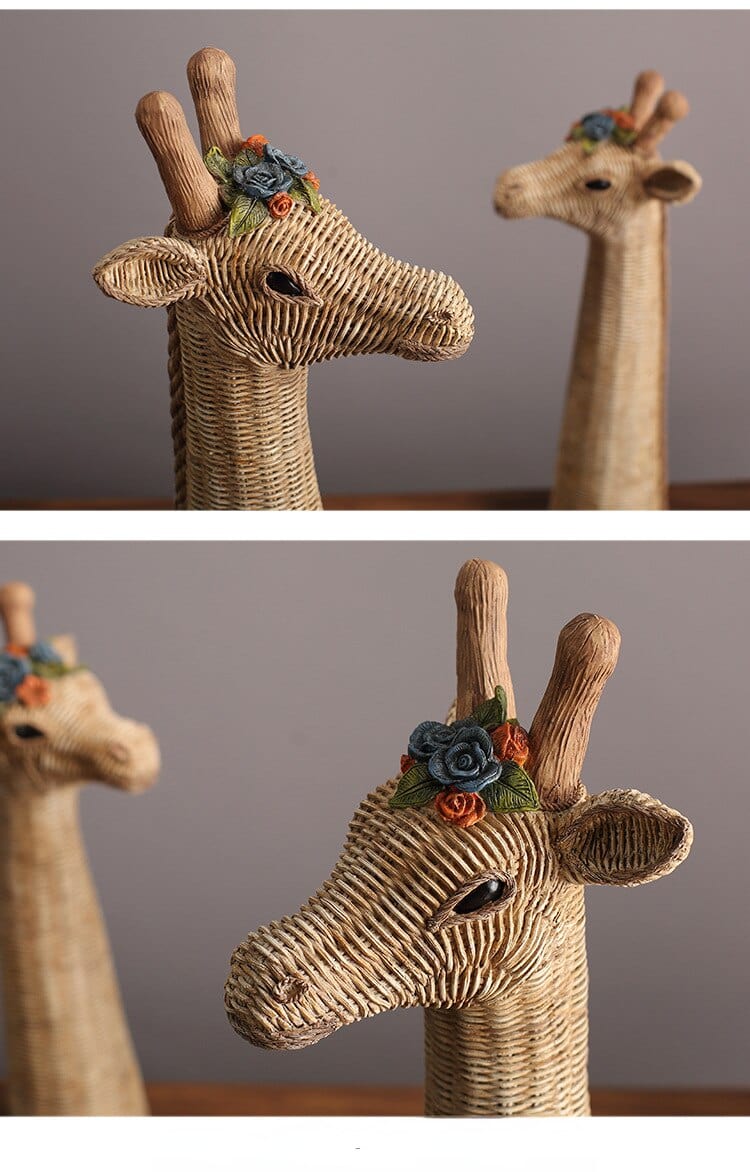 Giraffe Beeld - RattanCraft - Boho Decor - Uniek Accent