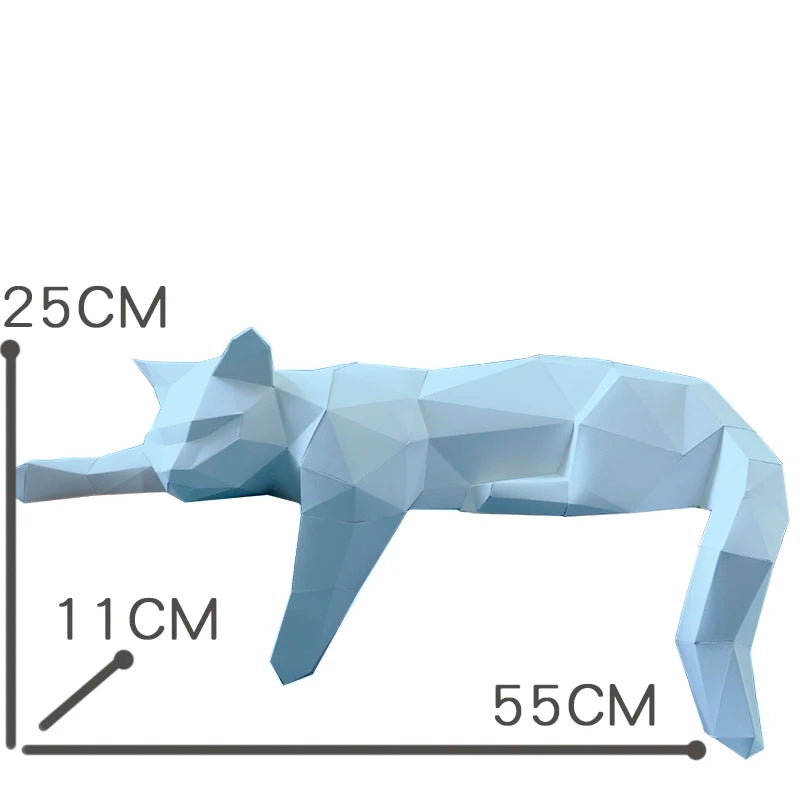Kat Decor - PaperCraft - 3D Origami Model - Handgemaakte Dieren Kunst