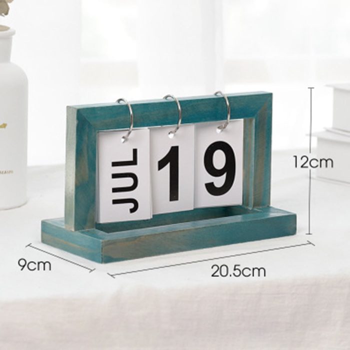 Bureau Kalender - DateFlip - Houten Design - Klassieke Stijl
