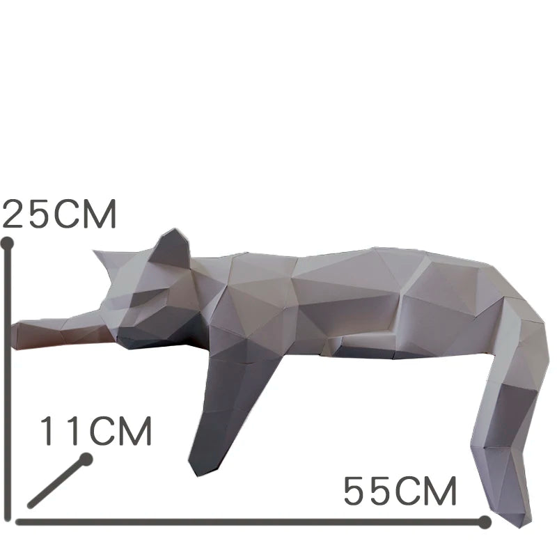 Kat Decor - PaperCraft - 3D Origami Model - Handgemaakte Dieren Kunst