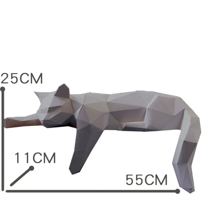 Kat Decor - PaperCraft - 3D Origami Model - Handgemaakte Dieren Kunst
