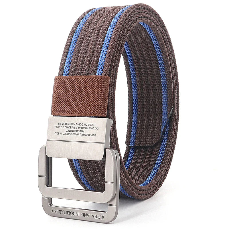 Canvas Riem - TrendBelt - Dubbele Metalen Gesp - Gestreept Design