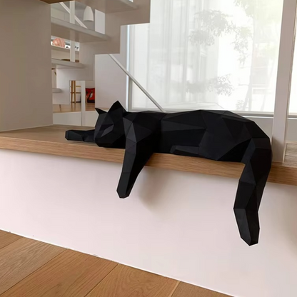Kat Decor - PaperCraft - 3D Origami Model - Handgemaakte Dieren Kunst