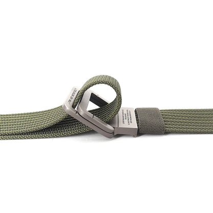 Canvas Riem - FlexiBelt - Dubbele Metalen Gesp - Gestreept Ontwerp