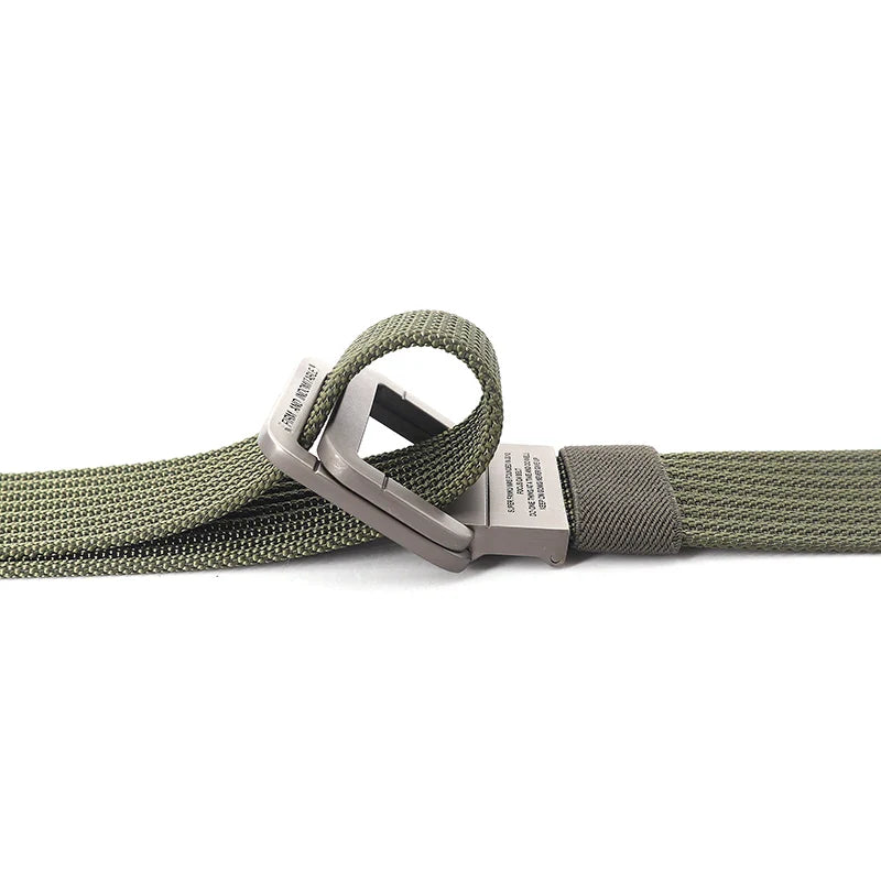 Canvas Riem - TrendBelt - Dubbele Metalen Gesp - Gestreept Design