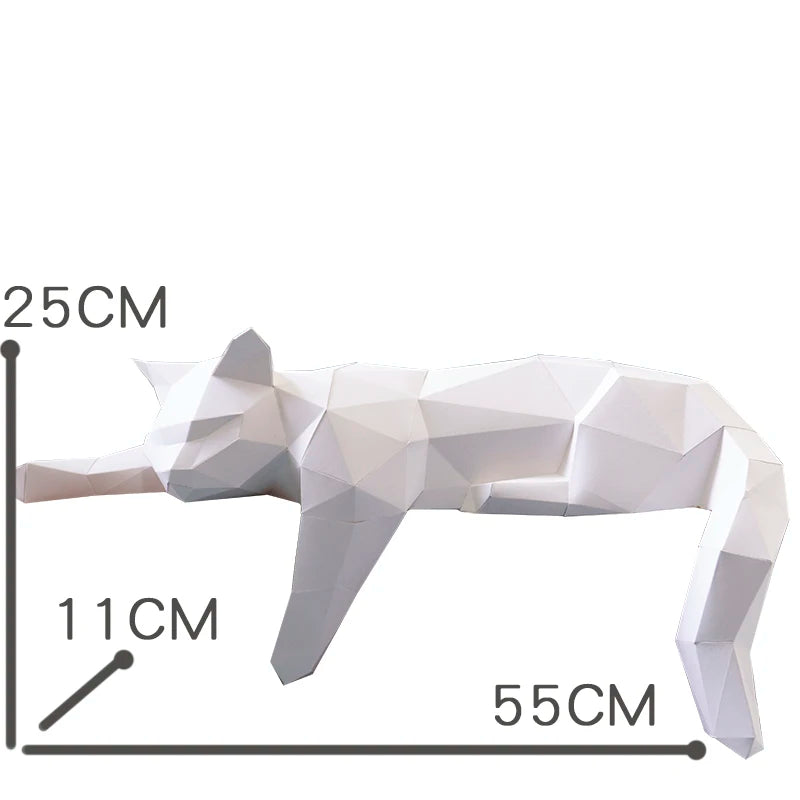 Kat Decor - PaperCraft - 3D Origami Model - Handgemaakte Dieren Kunst
