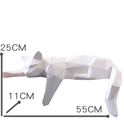 Kat Decor - PaperCraft - 3D Origami Model - Handgemaakte Dieren Kunst