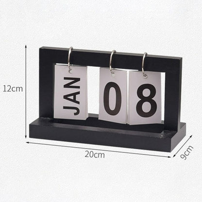 Bureau Kalender - DateFlip - Houten Design - Klassieke Stijl