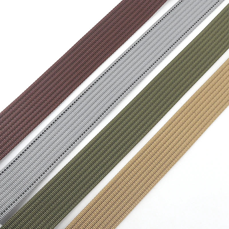 Canvas Riem - FlexiBelt - Dubbele Metalen Gesp - Gestreept Ontwerp