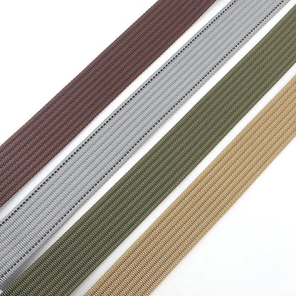 Canvas Riem - FlexiBelt - Dubbele Metalen Gesp - Gestreept Ontwerp