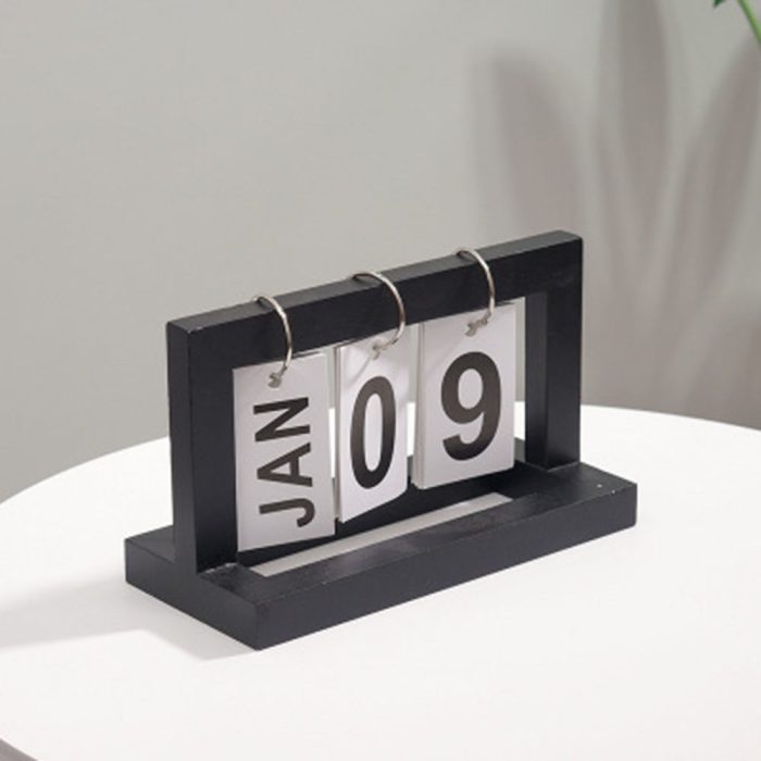 Bureau Kalender - DateFlip - Houten Design - Klassieke Stijl