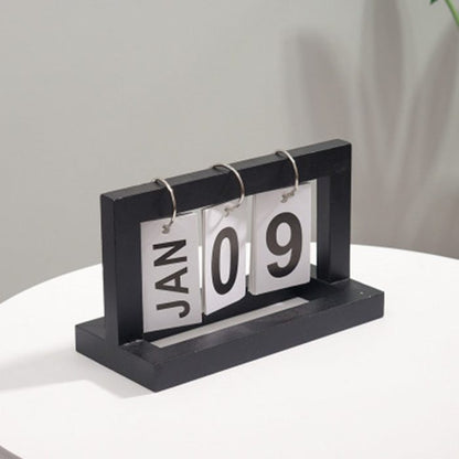 Bureau Kalender - DateFlip - Houten Design - Klassieke Stijl
