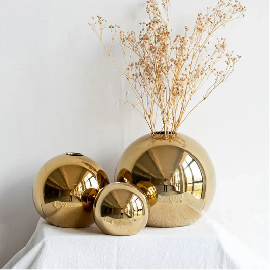 Vaas - LuxeDecor - Gouden Afwerking - Keramisch Design