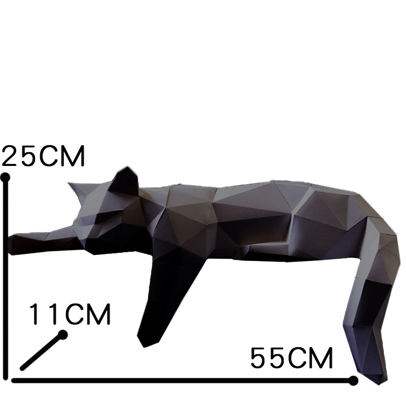 Kat Decor - PaperCraft - 3D Origami Model - Handgemaakte Dieren Kunst