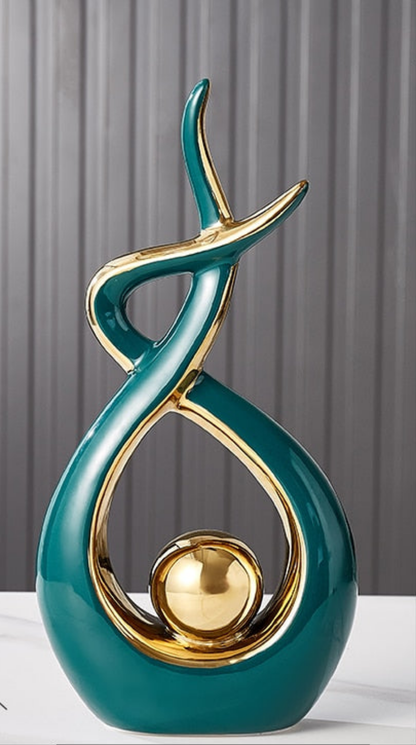 Kunst Sculptuur - LuxeForm - Abstract Ontwerp - Gouden Accenten