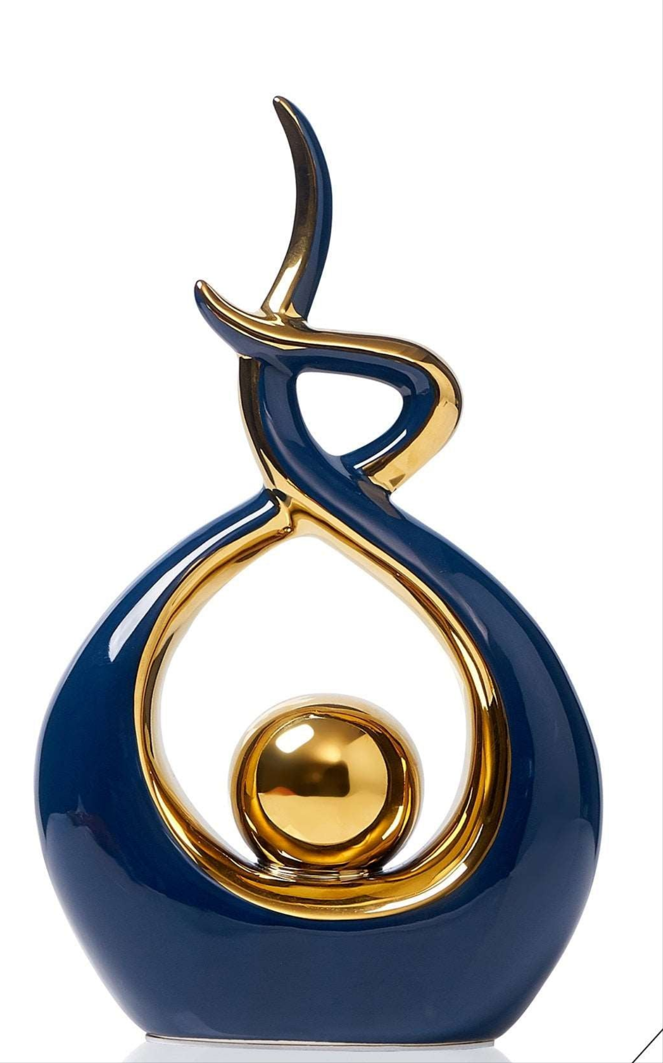 Kunst Sculptuur - LuxeForm - Abstract Ontwerp - Gouden Accenten