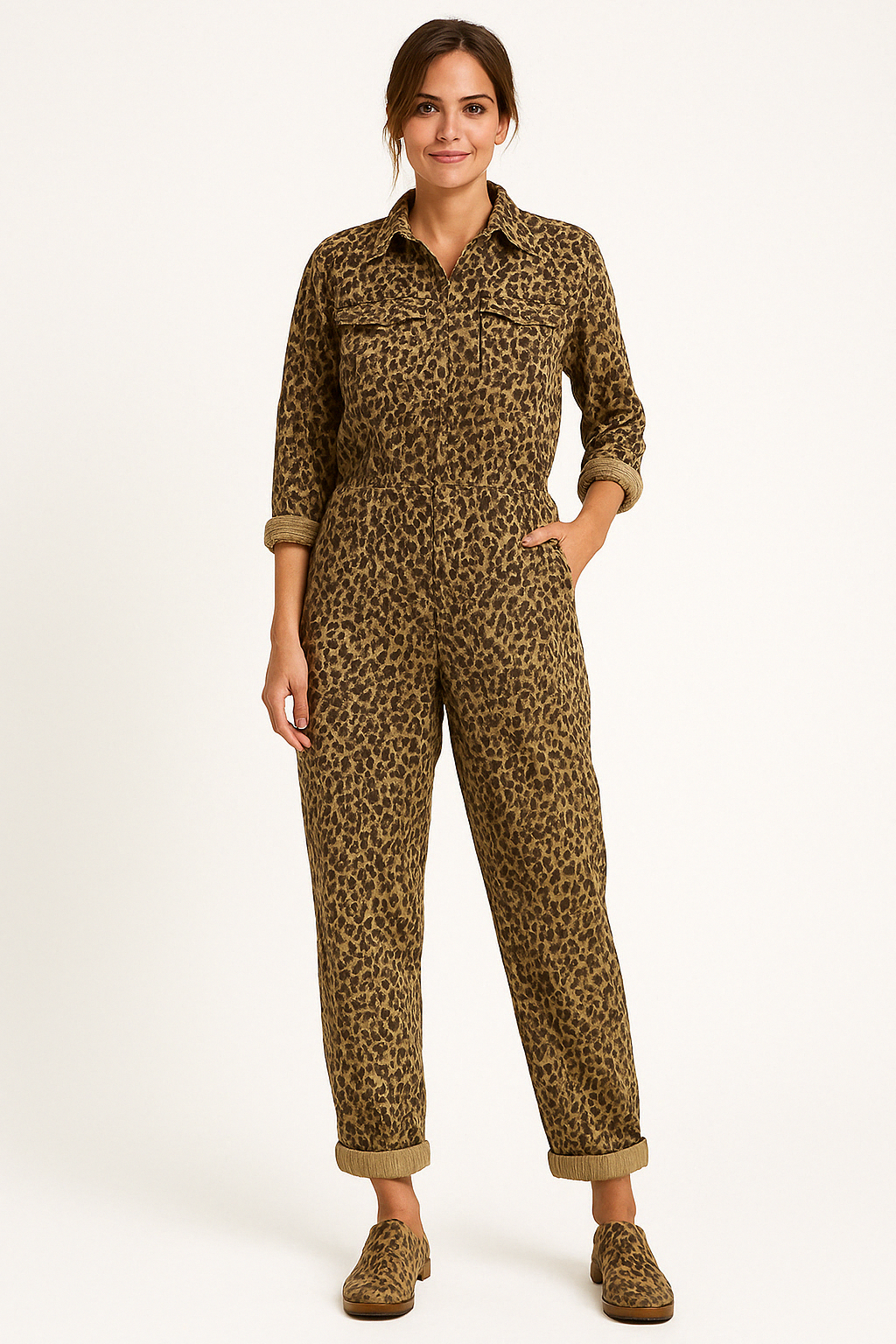 Jumpsuit - StyleFit - Luipaardprint - Katoen Stof