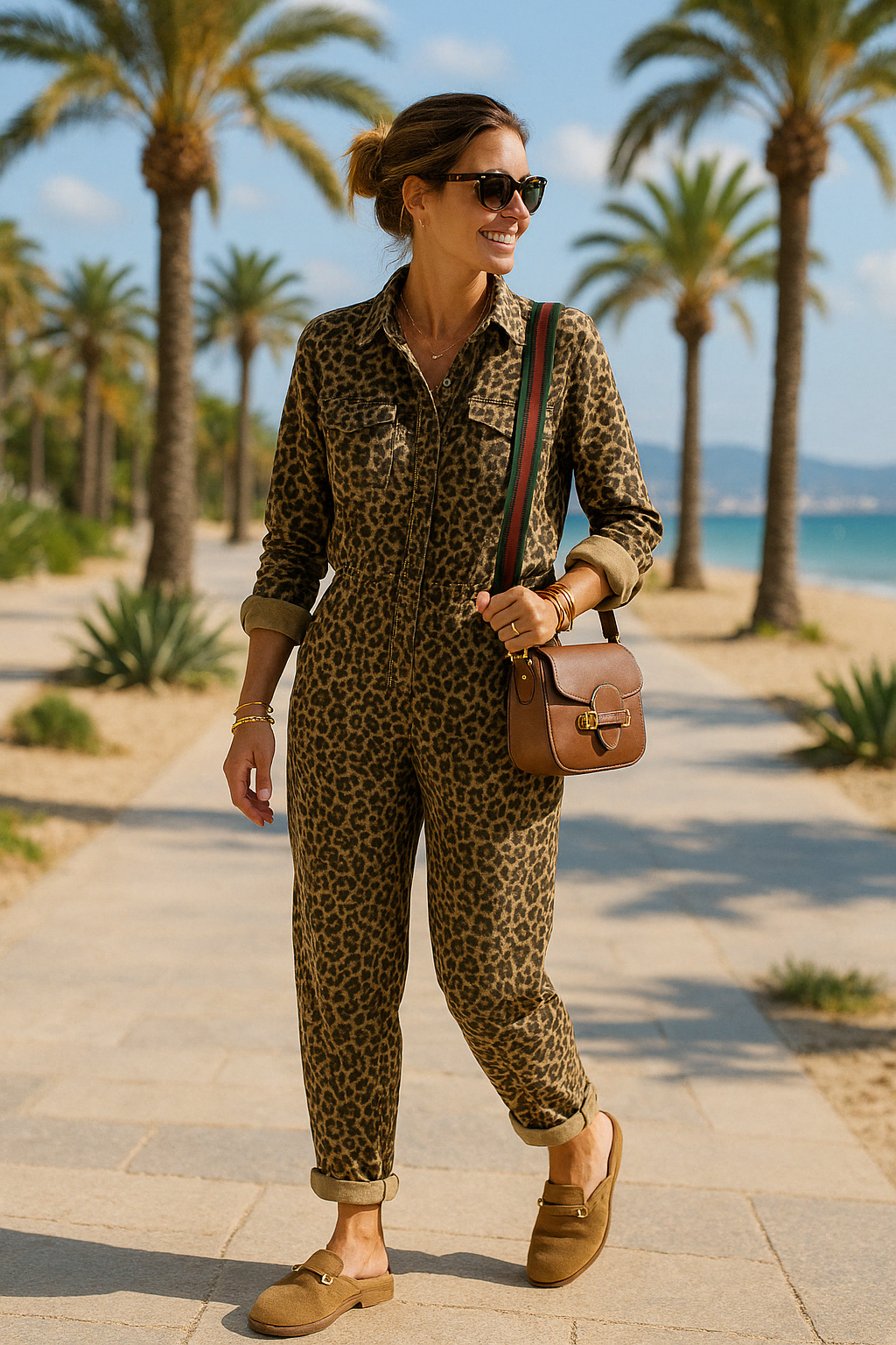 Jumpsuit - StyleFit - Luipaardprint - Katoen Stof