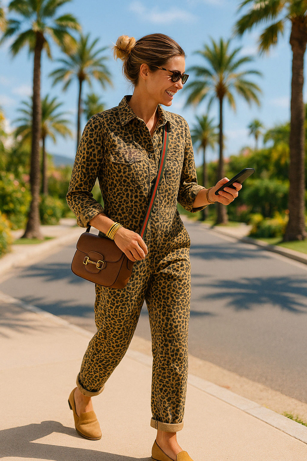 Jumpsuit - StyleFit - Luipaardprint - Katoen Stof