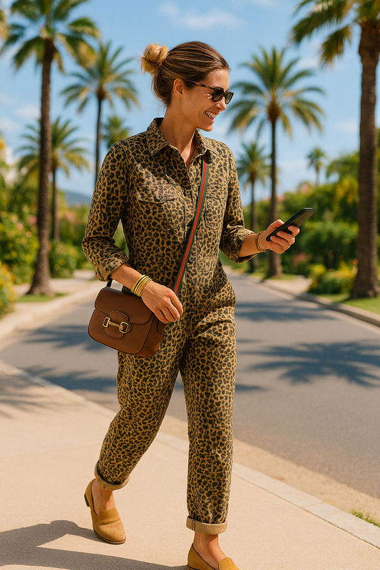 Jumpsuit - StyleFit - Luipaardprint - Katoen Stof