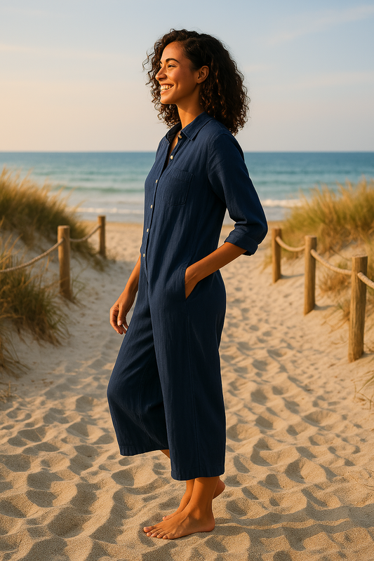 Jumpsuit - EleganceFit - V-Hals Design - Verstelbare Taille