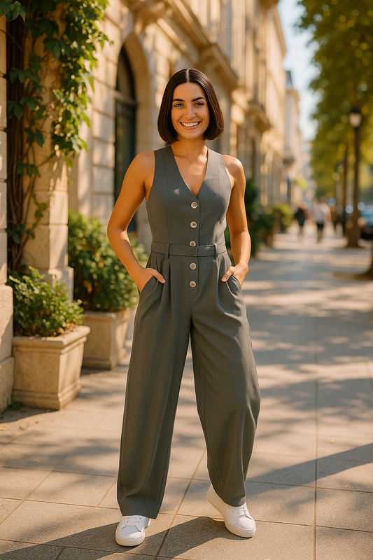 Jumpsuit - AiryFit - Mouwloos Design - Ademend Stof