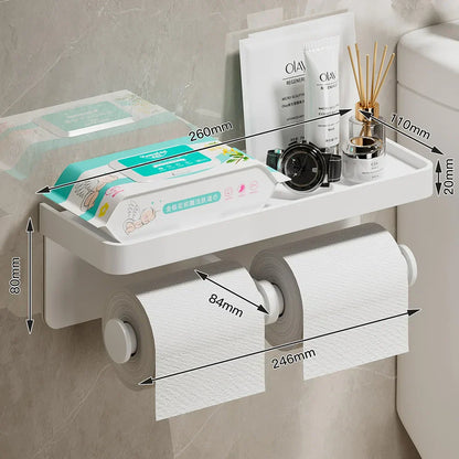 Toiletrolhouder - LuxiPro - Wandmontage - Badkamer Organizer