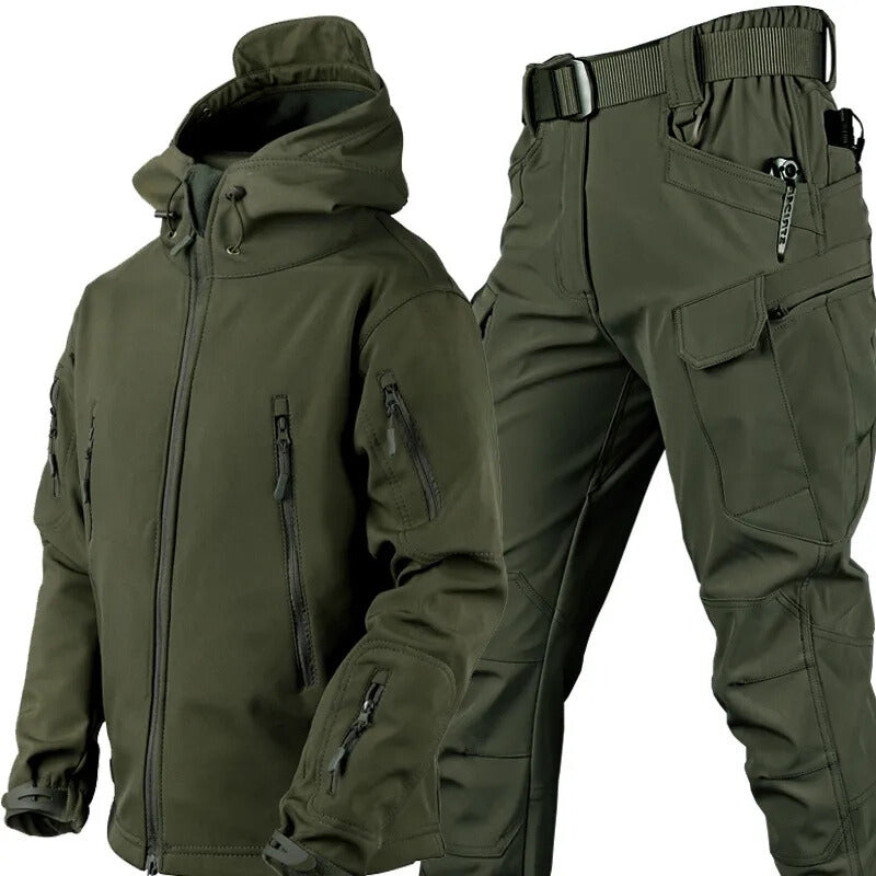 Water- en Winddichte Outdoor Set - MaxGuard - Fleece Voering - Zes Zak Ontwerp