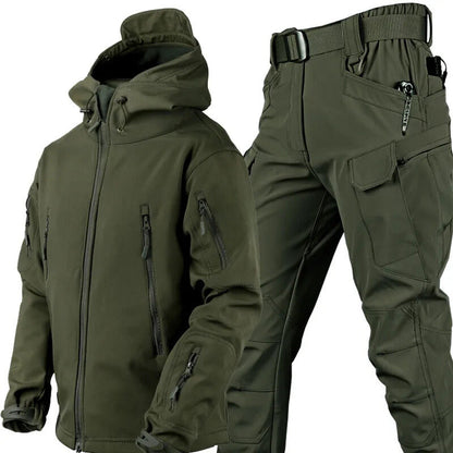 Water- en Winddichte Outdoor Set - MaxGuard - Fleece Voering - Zes Zak Ontwerp