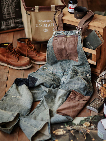 Denim Tuinbroek - RetroFit - Contrastkleur - Casual Design