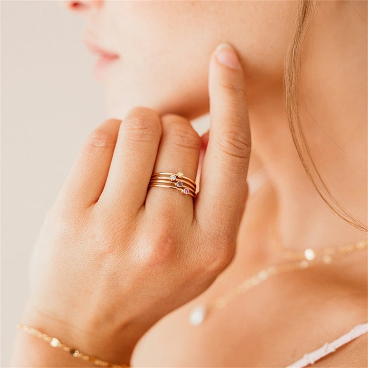 Geboortesteen Ring Sieraad - Auravella - Persoonlijk Cadeau Idee - Elegante Dames Accessoire