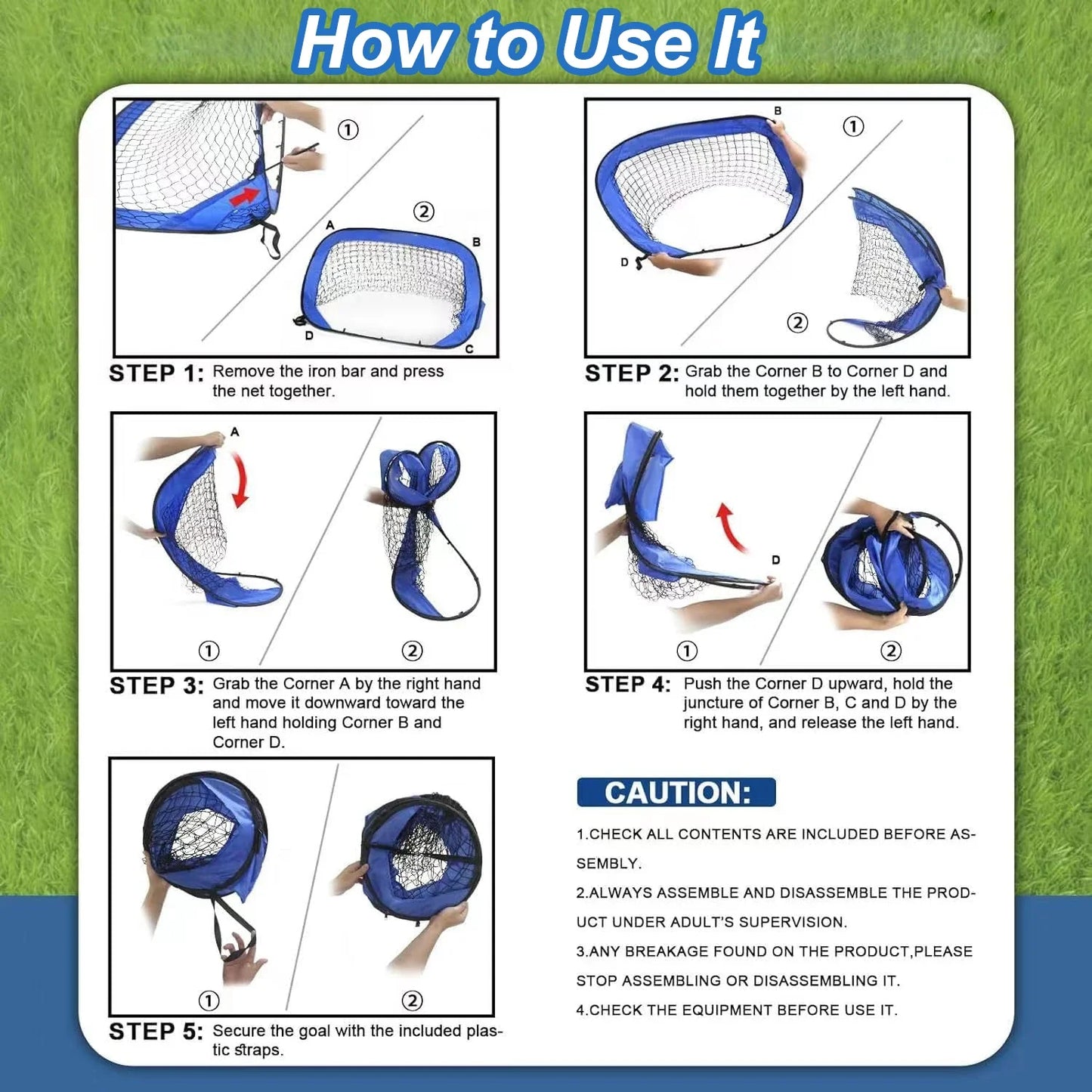 Opvouwbaar Voetbaldoel - PlayMax - Kinder Sport - Draagbaar Ontwerp     4o mini