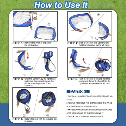 Opvouwbaar Voetbaldoel - PlayMax - Kinder Sport - Draagbaar Ontwerp     4o mini