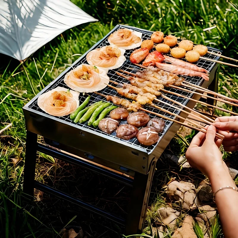 Draagbare Vouwbarbecue - GrillMax - Rookloos Ontwerp - Buiten Koken