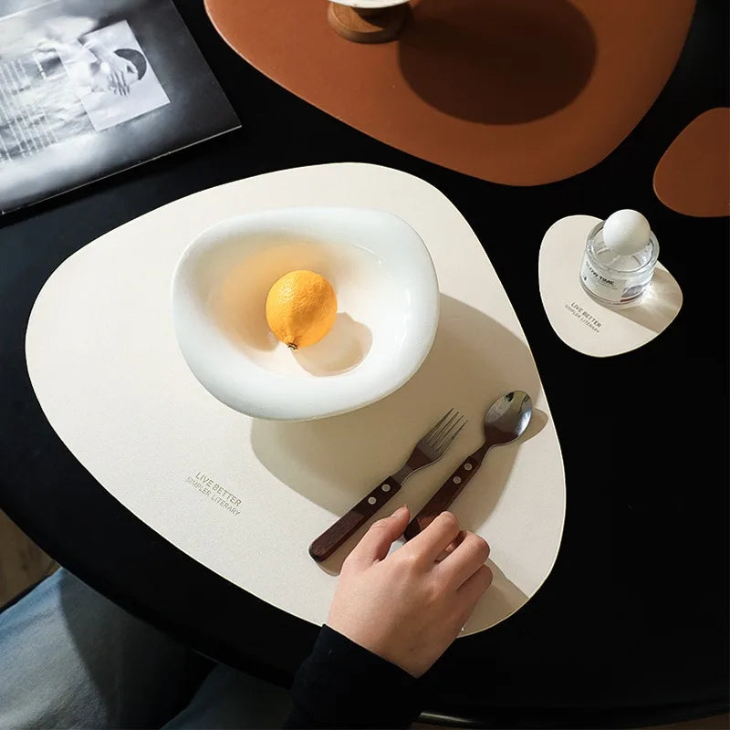 Leren placemats - LuxMat - Waterdichte Bescherming - Antislip Ontwerp