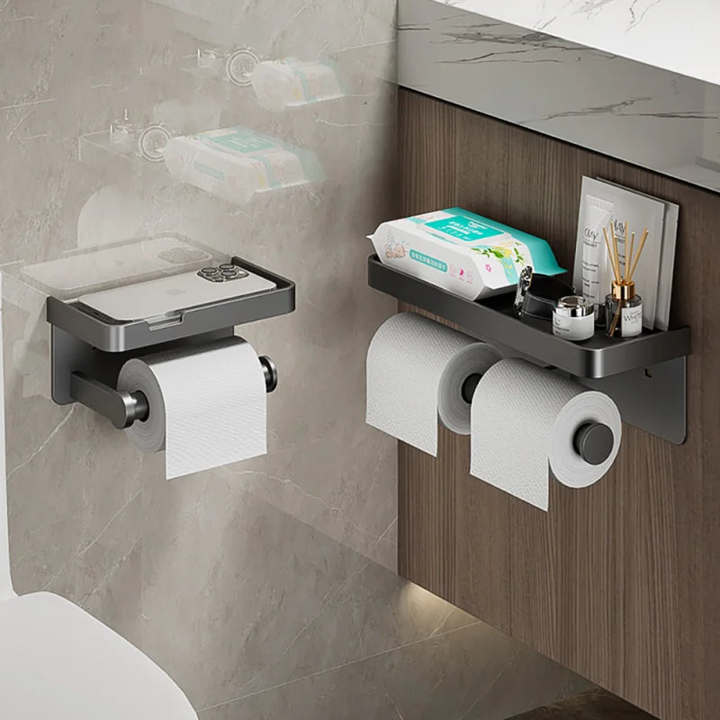 Toiletrolhouder - LuxiPro - Wandmontage - Badkamer Organizer